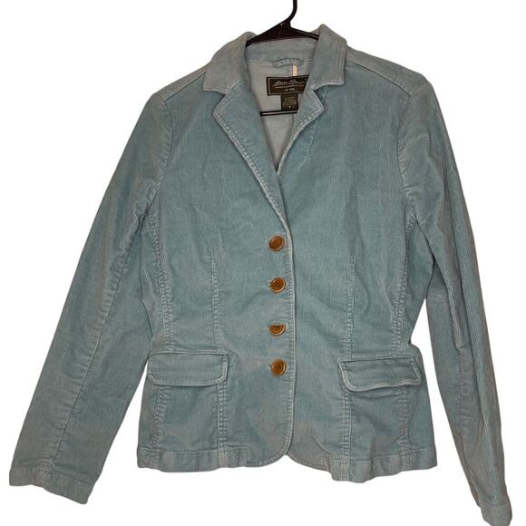 Eddie Bauer Jackets & Blazers - Vintage Eddie Bauer Aqua Corduroy Front Button Blazer Jacket Women's Size 6
